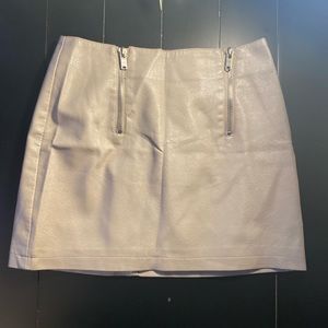 Grey leather skirt